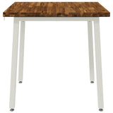 80 x 80 x 75 cm Solid Acacia Wood Natural and White Square 937618