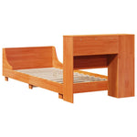 ZNTS Bed Frame without Mattress Wax Brown 90x200 cm Solid Wood Pine 3323670