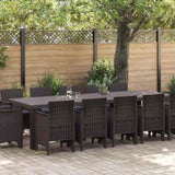 Garden Dining Set 13 pcs Brown and Anthracite 3378620