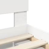 Bed Frame with Headboard White 200 x 200 cm Solid Pine Wood 3409309