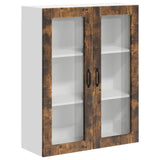 Wall Glass Cabinet LUCCA Smoked Oak 80 x 31 x 100 cm 885160