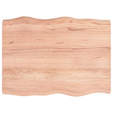 Table Top Light Brown 80x60x cm Treated Solid Wood Live Edge 363946