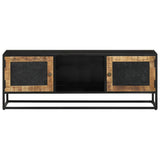 TV Cabinet 110x30x40 cm Solid Wood Mango and Iron 353889