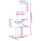 Cat Tree with Sisal Scratching Posts Dark Grey 145 cm 172096