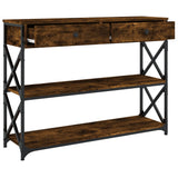 Console Table Smoked Oak 100x28x75 cm Engineered Wood 834192