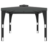 Gazebo with Double Roof Anthracite 3.98x2.98 m Steel 368443