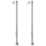 Garden Shower with Grey Base 220 cm Stainless Steel 3070793