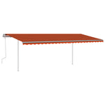 ZNTS Manual Retractable Awning with LED 6x3 m Orange and Brown 3070005