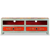 TV Cabinet Solid Mango Wood Hand Painted 244595