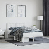 Metal Bed Frame without Mattress with Headboard White 120x190cm 374483