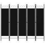 ZNTS 5-Panel Room Divider Black 200x180 cm 320710