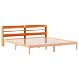 Headboard with Shelves Wax Brown 180 cm Solid Wood Pine 850943