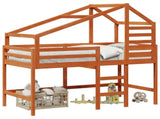 Loft Bed Frame Wax Brown 90 x 190 cm Solid Pine Wood 3422701