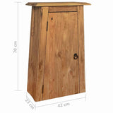 Bathroom Wall Cabinet Solid Pinewood 42x23x70 cm 246039