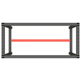 Work Bench Frame Matte Black and Matte Red 110x50x79 cm Metal 151450