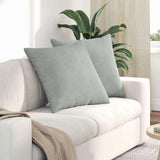 Sofa Pillows 2 pcs Light Grey 80 x 80 cm Corduroy Fabric 42014057