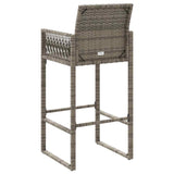 Garden Bar Stools 2 pcs Grey Poly Rattan 368704