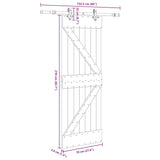 Sliding Door with Hardware Set 70x210 cm Solid Wood Pine 3332628