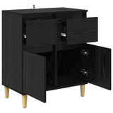 Sideboard with Drawer Black Oak 60 x 35 x 70 cm Engineered Wood 881211