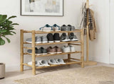 Shoe Rack with Shelf Natural 68 x 28 x 63 cm Bamboo 42028236