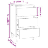 Bedside Cabinet White 40x35x70 cm Engineered Wood 819660