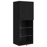 TV Wall Units Wall-mounted 4 pcs Black Oak Engineered Wood 3402946