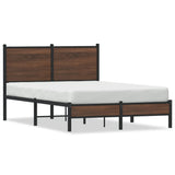 Metal Bed Frame without Mattress Brown Oak 120x190 cm Small Double 4007919