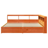 Bookcase Bed 2 pcs Wax Brown 200 x 200 cm Solid Pine Wood 3422738