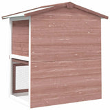 170838 Outdoor Rabbit Hutch 3 Doors Brown Wood