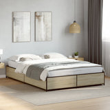 Bed Frame without Mattress Sonoma Oak 140x200 cm 3279843