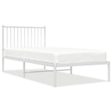 Metal Bed Frame without Mattress with Headboard White 90x200cm 350924