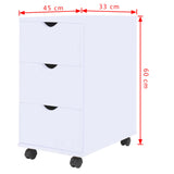 Drawer Unit 45x33x60 cm White 245727