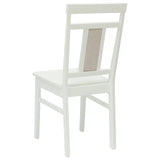 Dining Chair 2 pcs White Solid Rubber Wood 42020507