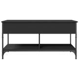 ZNTS Coffee Table Black 100x50x50 cm Engineered Wood and Metal 845366