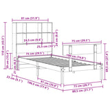 ZNTS Bookcase Bed without Mattress White 75x190 cm Small Single Solid Wood Pine 3321793