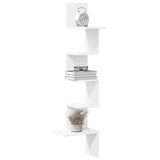 Wall Corner Shelf White 32x32x127,5 cm Engineered Wood 860517