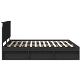 Bed Frame with Headboard Black 180 x 200 cm Solid Pine Wood 3409319
