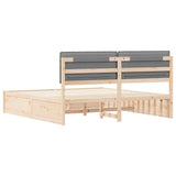 Bed Frame with Upholstered Headboard Light Grey 200 x 200 cm 3398104