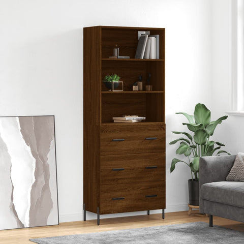 Highboard Brown Oak 69.5x34x180 cm Engineered Wood 3189396