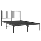 Metal Bed Frame without Mattress with Headboard Black 120x190cm 350861