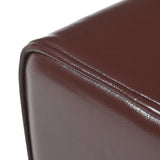 Bench 40 x 30 x 45 cm Real Leather Dark Brown 42042098