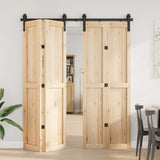 Sliding Door Hardware Kit 183 cm Steel Black 4009744