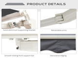 2.5m x 2m Garden Patio Manual Awning Canopy Sun Shade Shelter Retractable with Winding Handle Grey T3398P317561