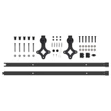 Sliding Door Manual Natural and black 93 x 202 cm 3333514