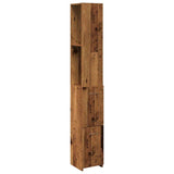 Bathroom Cabinet Old Wood 25x25x170 cm Engineered Wood 856652