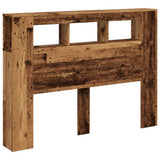 LED Headboard Old Wood 140x18.5x103.5 cm Engineered Wood 857686