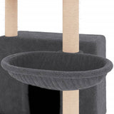 Cat Tree with Sisal Scratching Posts Dark Grey 132 cm 171728