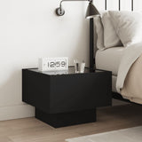 ZNTS Bedside Table with Infinity LED Black 40x40x30 cm 3284064