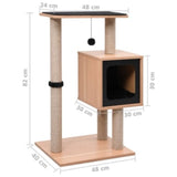 Cat Tree with Sisal Scratching Mat 82 cm 170922
