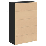 Highboard Black Engineered wood 124 cm tall, 80 cm wide Highboard 3281386